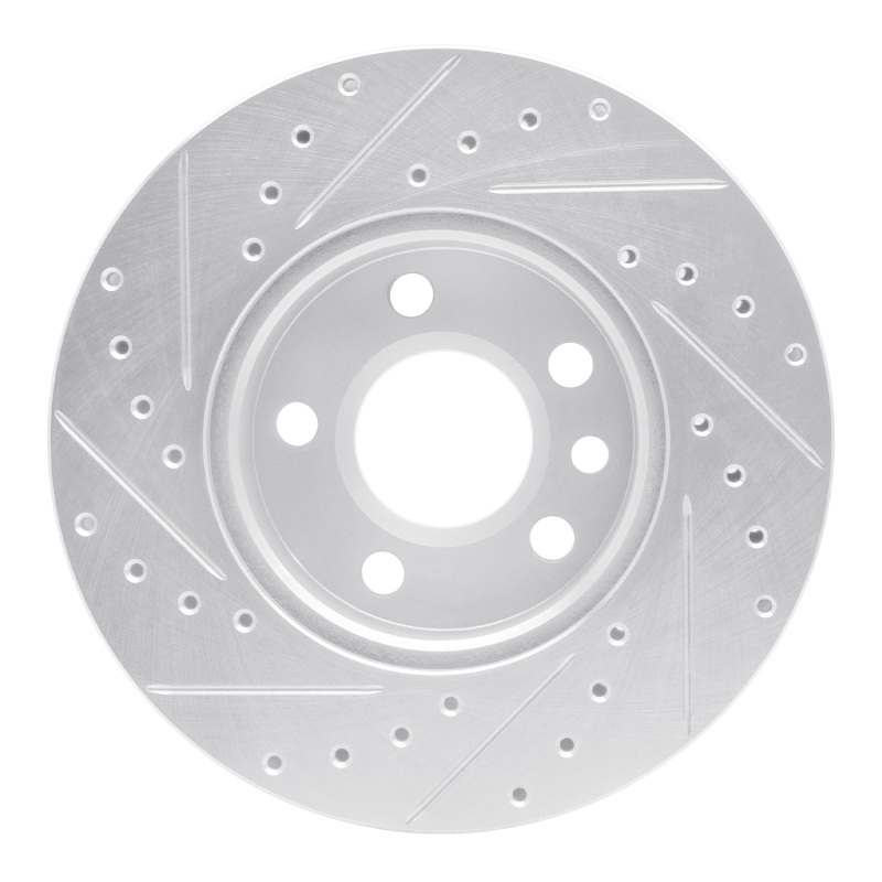 Volkswagen EuroVan Brake Rotor (1) - Front Right - R1 Concepts - Drilled & Slotted - Silver - `96-`00